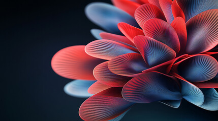 Striking flower with red and blue petals standing out against a dark background showcasing nature's unique and bold color palette.