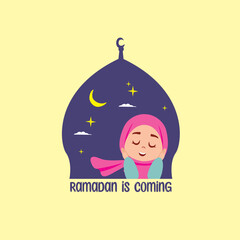 a young girl wearing a pink hijab and a light blue outfit