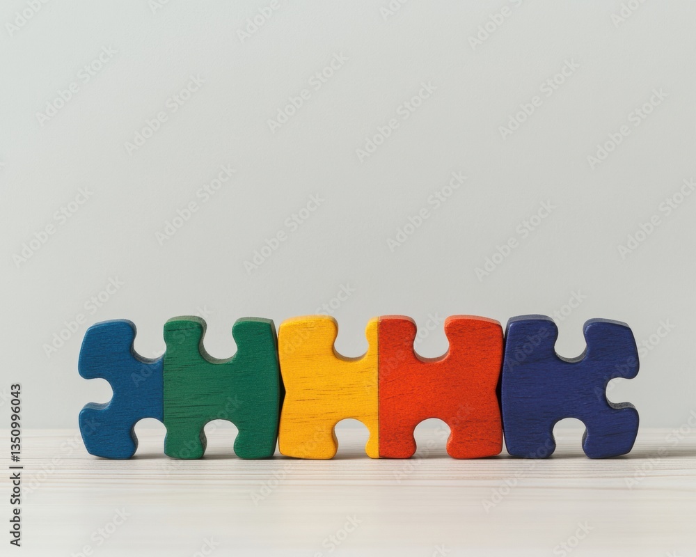 Poster Inclusive Team Dynamics Vibrant Puzzle Pieces Visualizing Collaborative Synergy, Workplace Diversity, and Strategic Integration for Modern Organizational Success