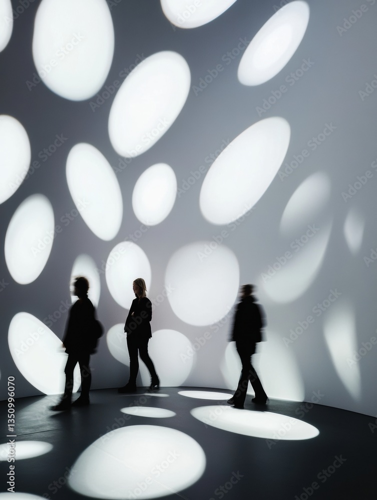 Aufkleber Immersive Light Art Experience Generative AI-Inspired Interactive Shadow Play with Minimalist Design for Creative Digital Marketing and Contemporary Art Exhibition