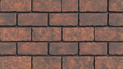 Obraz premium Rustic brown brick wall texture, seamless pattern, background, design, construction