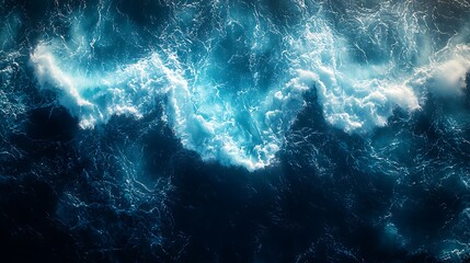 Aerial view of ocean waves crashing high resolution picture.