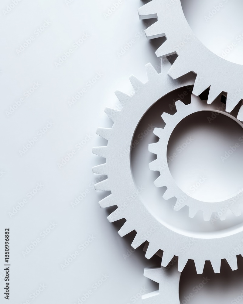 Aufkleber Precision Engineering Visualization Minimalist Industrial Gears Showcasing Cutting-Edge Automation Technology for Business Process Optimization and Intelligent Workflow Systems