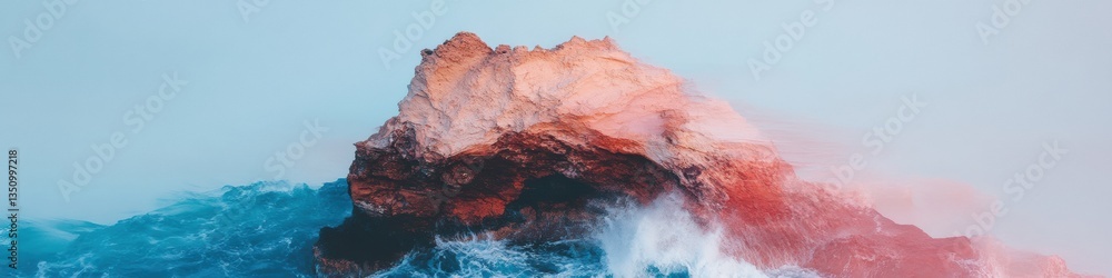Aufkleber Ethereal Climate Narratives Fluid Geomorphic Abstraction Exploring Ecological Transformation through Immersive Mixed-Media Environmental Art Experience
