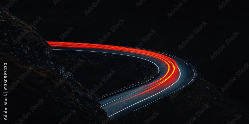 Leinwandbilder Futuristic Mobility Dynamics AI-Powered Autonomous Transportation Visualization with Luminescent Motion Trails - Next-Gen Connectivity and Smart Infrastructure Design
