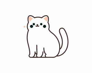 Cartoon cat logo design icon symbol vector illustration.	