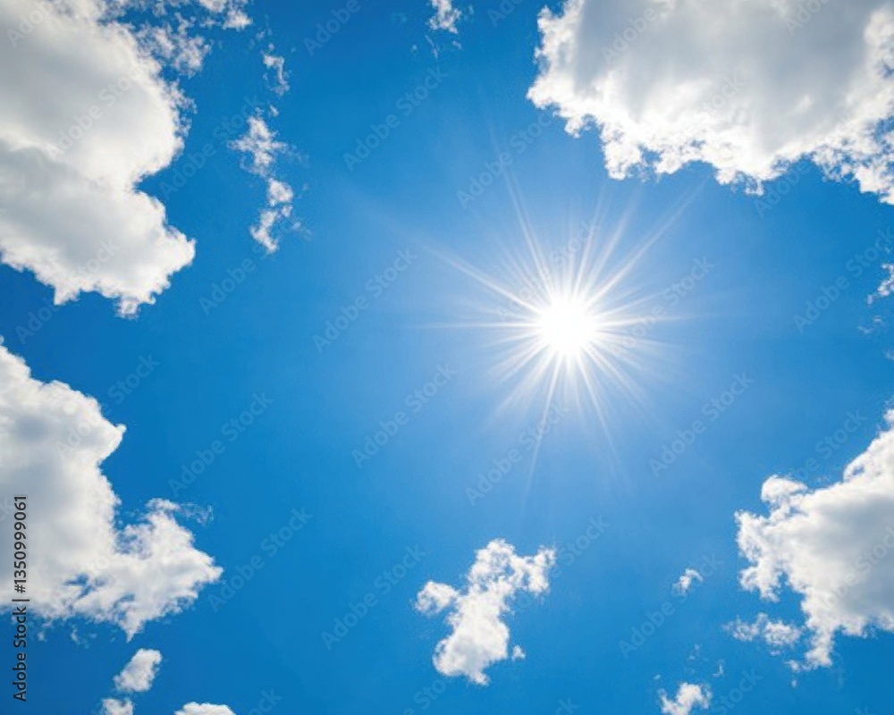 Leinwandbilder dynamic climate insights radiant sunburst through scattered cloudscape - next-gen weather visualizat
