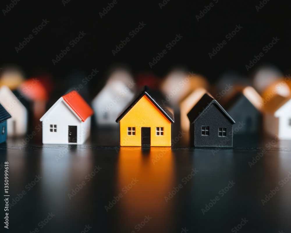 Poster minimalist real estate portfolio visualization dynamic color-coded property investment models showca
