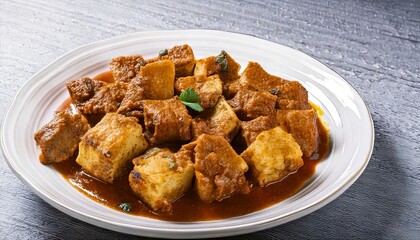 Delicious Paneer Tikka Masala Served on White Plate with Garnish

