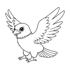 Fototapeta premium Eagle, Drawing, illlustration, kawaii, coloring book