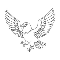 Eagle, Drawing, illlustration, kawaii, coloring book