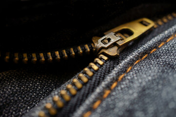 Close up zipper on a pair of blue jeans © JOSEANTONA