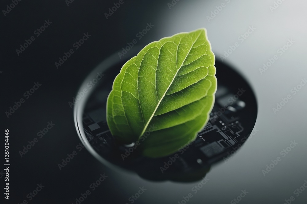 Poster emergent green tech sustainable innovation where organic vitality meets digital precision - biophili