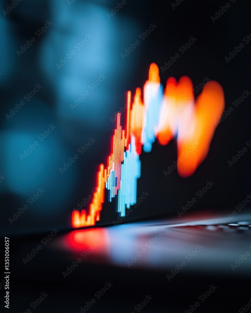 Poster Quantum Finance Visualization Neon-Charged Digital Trading Analytics Revealing Market Dynamics Through Chromatic Algorithmic Performance Insights