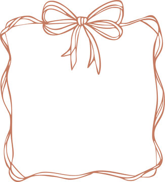 Ribbon / bows style frames / boarders, in png transparent background format