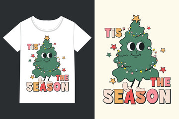 Tis the season Christmas tree,Retro Christmas eps,
Christmas eps file,Retro 
Christmas eps, Retro Christmas Clipart, Merry Christmas