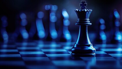 A single, powerful king piece on a chessboard