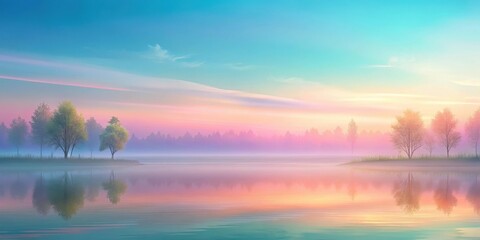 Fototapeta premium Soft Pastel Gradient Background , serene landscape, pastel hues