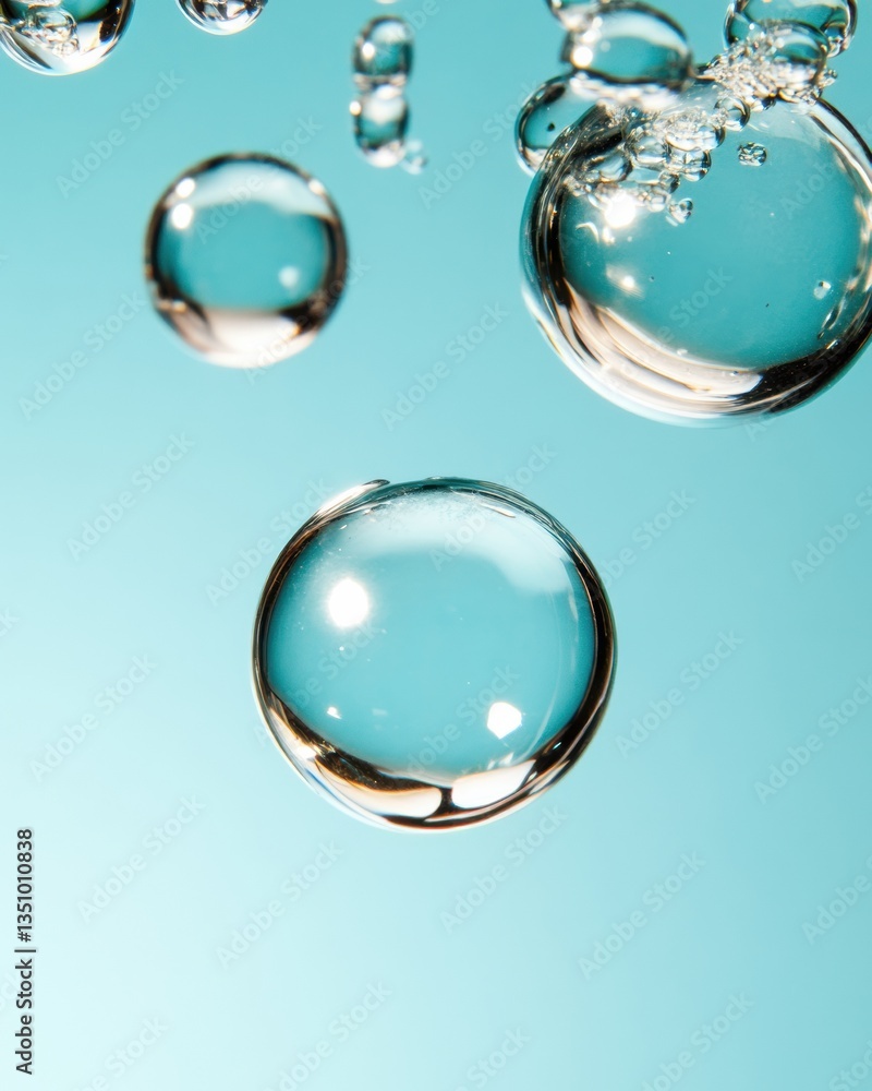 Aufkleber liquid dynamics transparent water droplet macro - ethereal scientific visualization of fluid motion,