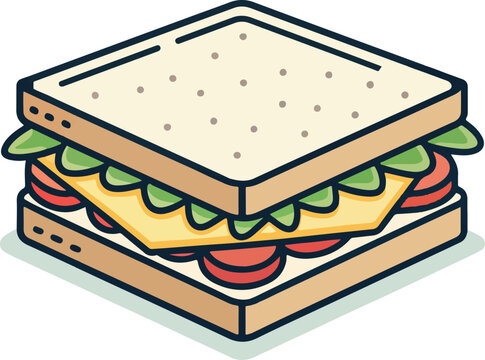recommend clip art: Sandwich vector design in white background vector design, Sandwich Logo and icon design