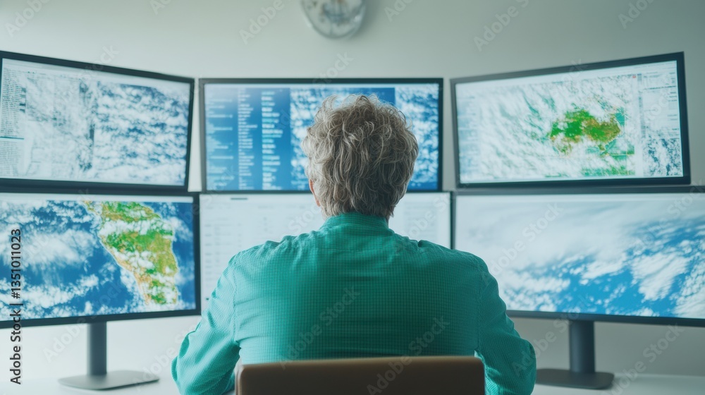 Aufkleber climate crisis response professional meteorologist leveraging ai-driven weather monitoring systems f