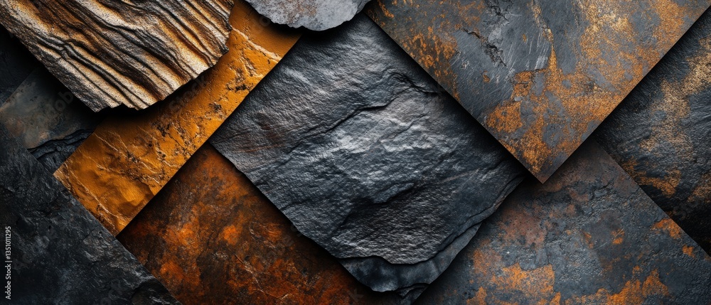 Poster textured slate and stone background with warm tones and cool shadows enhancing natural stone pattern