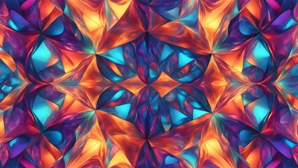Intricate, vibrant fractal art featuring jewel-toned colors a kaleidoscopic pattern.