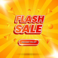 Banner flash sale with modern design and abstract background