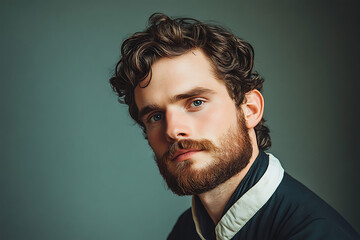 Fototapeta premium Handsome man portrait with studio shot.
