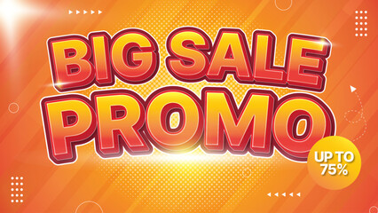 text effect 3d big sale promo 