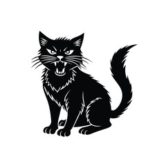 Angry Cat Vector Illustration – Cute, Cartoon, and Expression Icon