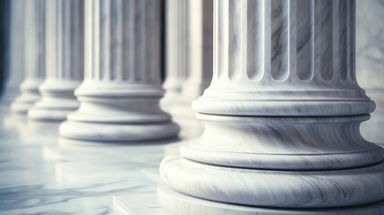 Classic Columns, Marble Floor, Architectural Detail, for use in presentations about ancient history, design, or architecture