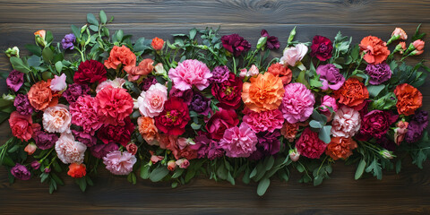 Florist Creating a Beautiful Bouquet Composition with Carnations and Roses on Wooden Table
colorful tulips in the garden