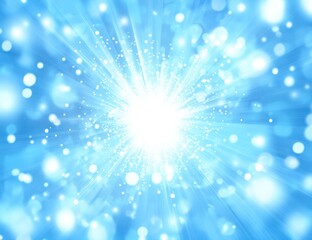 Bright blue light burst with bokeh effect.