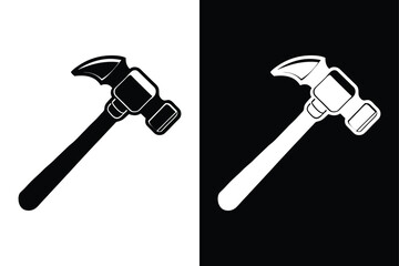 Medical Reflex Hammer Icon. Black & White Vector for Diagnosis Tools