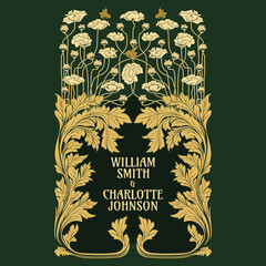 vector vintage items: label art nouveau, frame, wedding invitation
