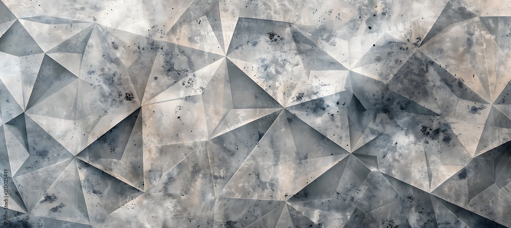 Poster abstract background with blended geometric shapes in gray shades – empty template for web banner, bi