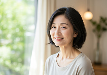 優しく微笑む大人の女性