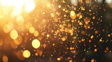 Golden light bokeh abstract background