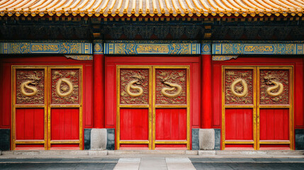 Fototapeta premium Forbidden City in Beijing, China, ancient imperial architecture
