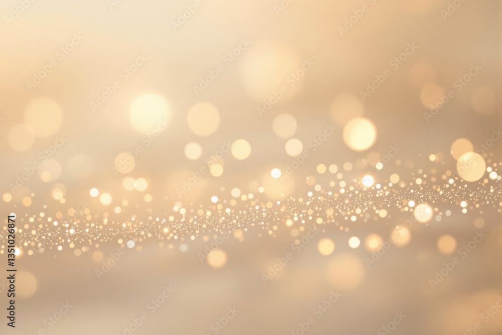 Poster glowing golden bokeh lights on a soft blurred background, creating a dreamy and elegant atmosphere. 