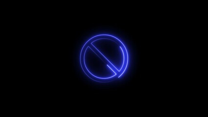 neon no entry forbidden 4k illustration .