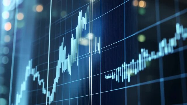 Dynamic Financial Chart Animation Displaying Stock Market Data Trends