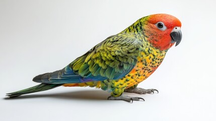 Colorful Parrot Portrait Against White Background (1)