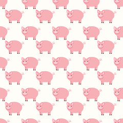 Pink pig seamless pattern vector illustration