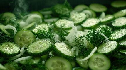 Refreshing Crisp Cucumber and Red Onion Salad with Fresh Dill a light and zesty summer side dish