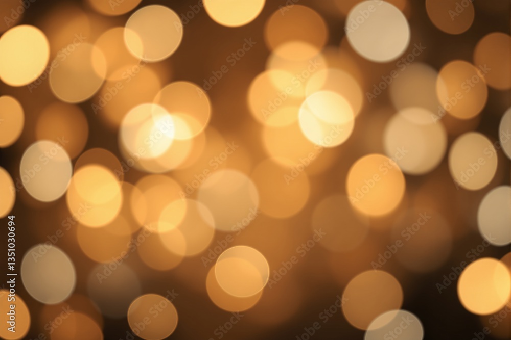 Poster abstract golden bokeh background with defocused glowing lights. soft circular light orbs on a warm b