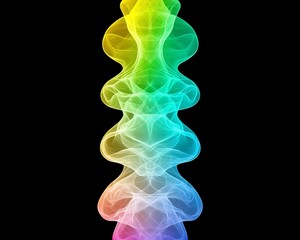 Obraz premium A gradient of colorful and abstract shapes flowing vertically upward