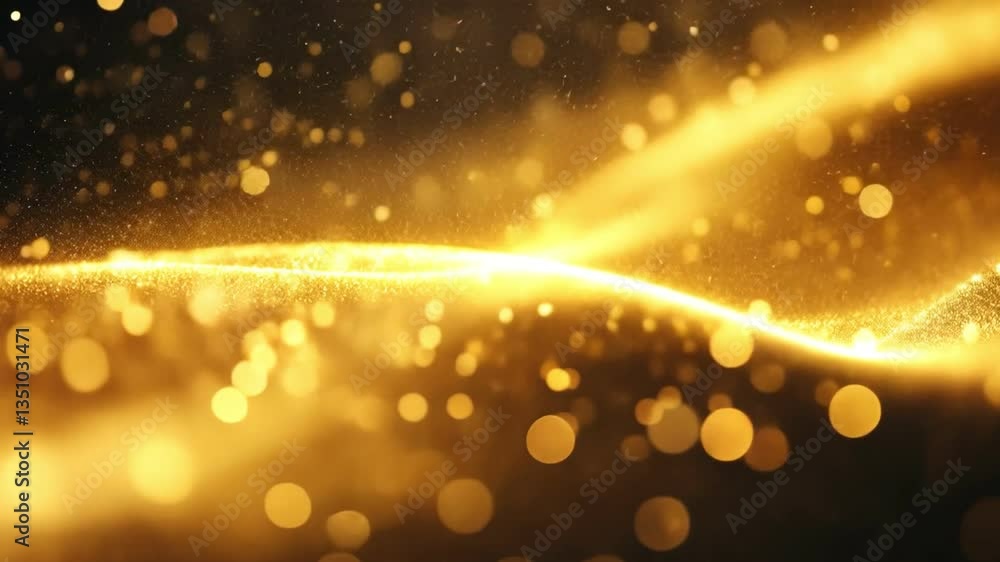 Aufkleber shimmering wave of golden light mesmerizing display of sparkling particles and timeless elegance