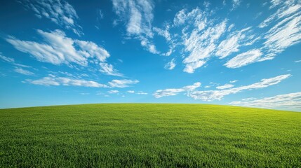Obraz premium Serene Green Hill under Blue Sky